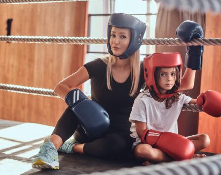 Beautiful boxer trainer and her young ward